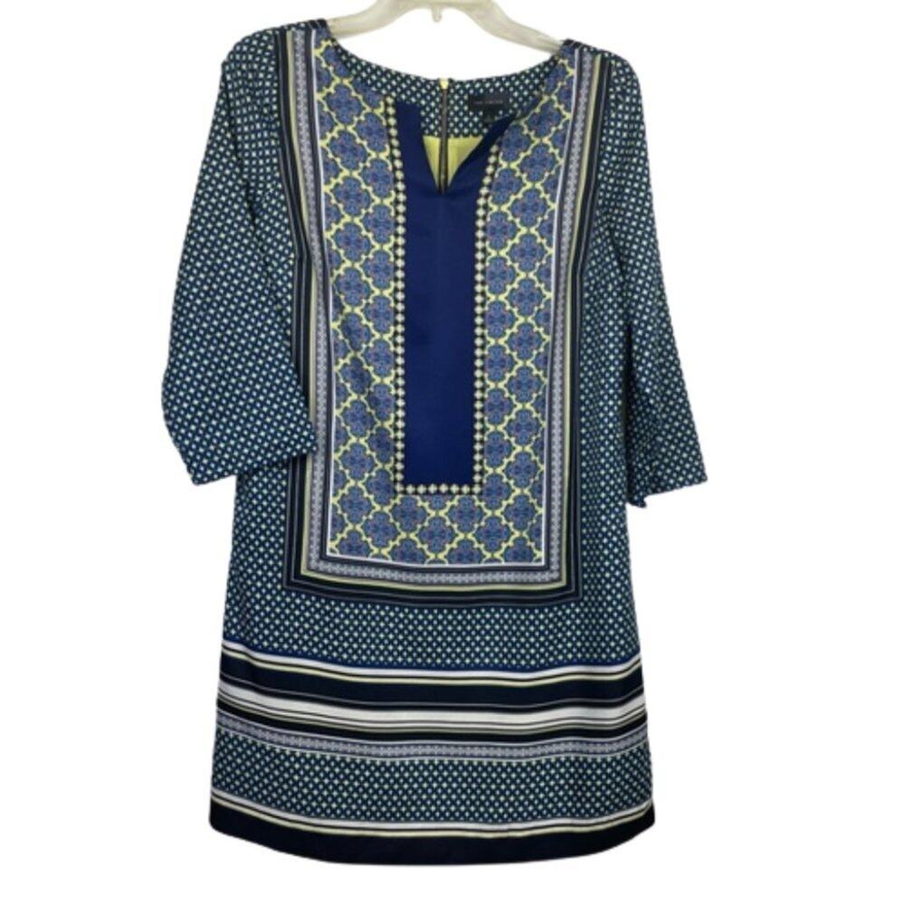 The limited blue pattern mini dress size Small